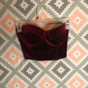 Maroon Velvet Bustier